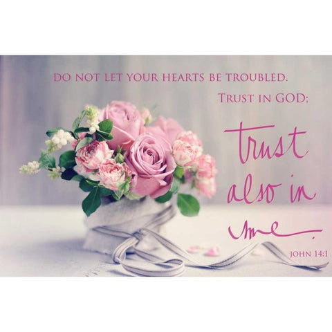 Do Not Let Your Hearts Be Troubled White Modern Wood Framed Art Print by Gardner, Sarah