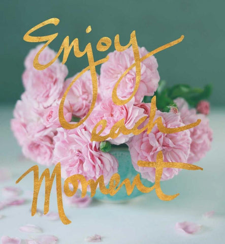 Enjoy Each Moment White Modern Wood Framed Art Print with Double Matting by Gardner, Sarah