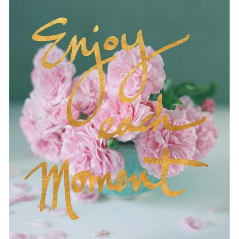 Enjoy Each Moment Gold Ornate Wood Framed Art Print with Double Matting by Gardner, Sarah