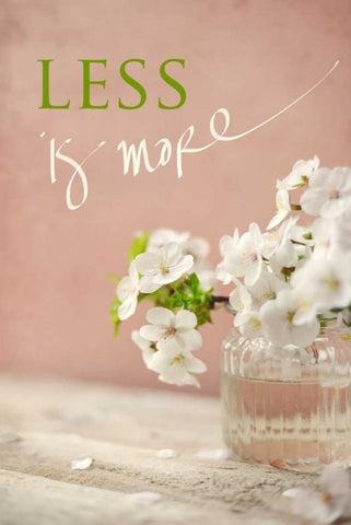 Less is More White Modern Wood Framed Art Print with Double Matting by Gardner, Sarah