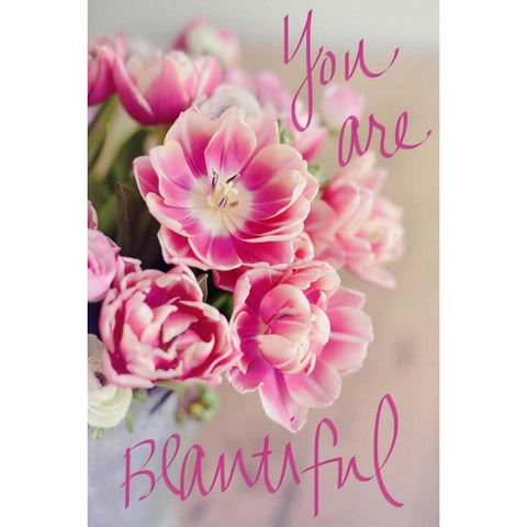 You Are Beautiful Black Modern Wood Framed Art Print with Double Matting by Gardner, Sarah