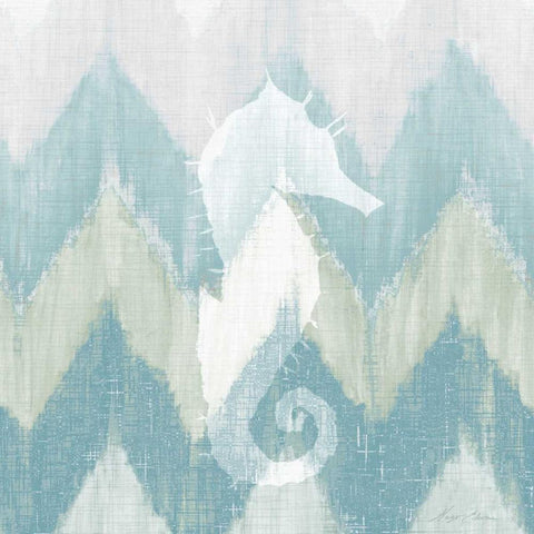 Chevron Sea Creature I White Modern Wood Framed Art Print with Double Matting by Edwins, Hugo