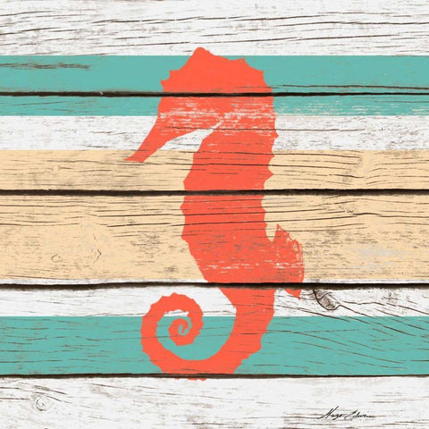 Striped Sea Creature II White Modern Wood Framed Art Print with Double Matting by Edwins, Hugo