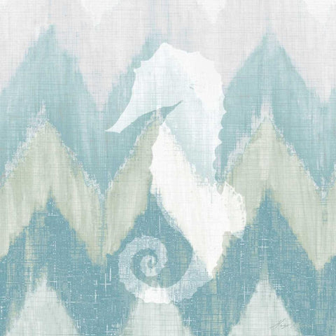 Chevron Sea Creature II Black Modern Wood Framed Art Print with Double Matting by Edwins, Hugo