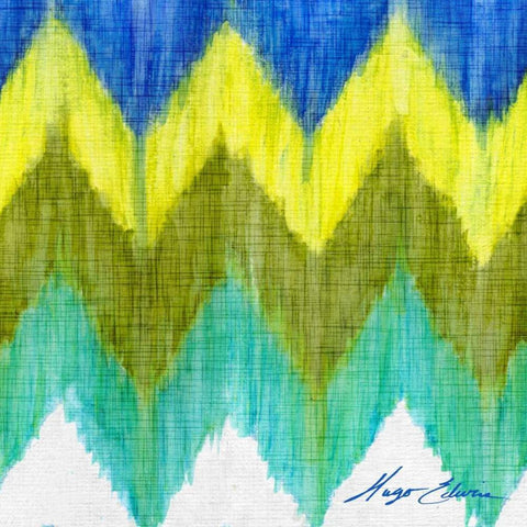 Brilliant Chevron II Black Ornate Wood Framed Art Print with Double Matting by Edwins, Hugo