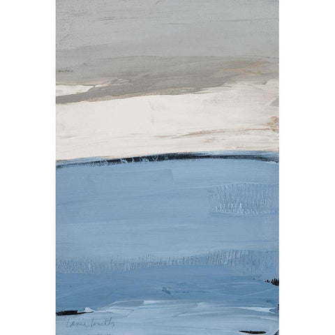 Blue Flatlands I White Modern Wood Framed Art Print by Loreth, Lanie