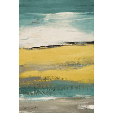 Flatlands Teal White Modern Wood Framed Art Print by Loreth, Lanie