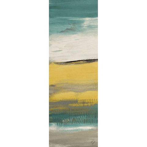 Flatlands Teal III Black Modern Wood Framed Art Print with Double Matting by Loreth, Lanie