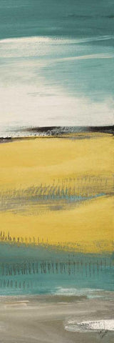 Flatlands Teal IV White Modern Wood Framed Art Print with Double Matting by Loreth, Lanie