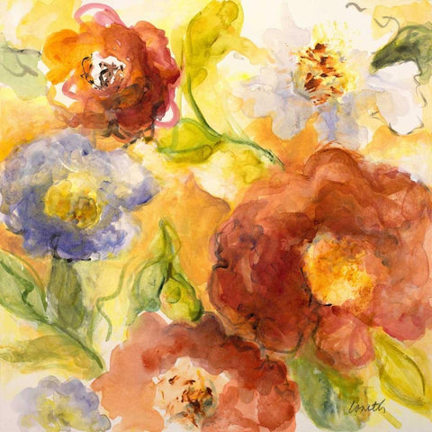 Summer in Provence I White Modern Wood Framed Art Print with Double Matting by Loreth, Lanie