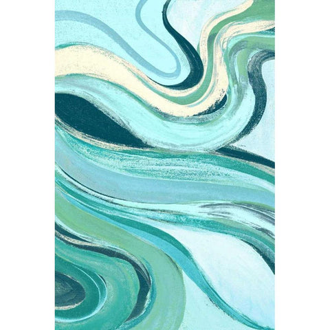 Curving Waves II Black Modern Wood Framed Art Print with Double Matting by Loreth, Lanie