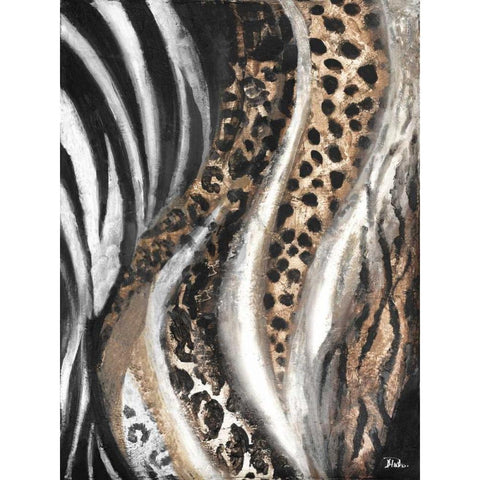 Light African Touch I Black Modern Wood Framed Art Print with Double Matting by Pinto, Patricia