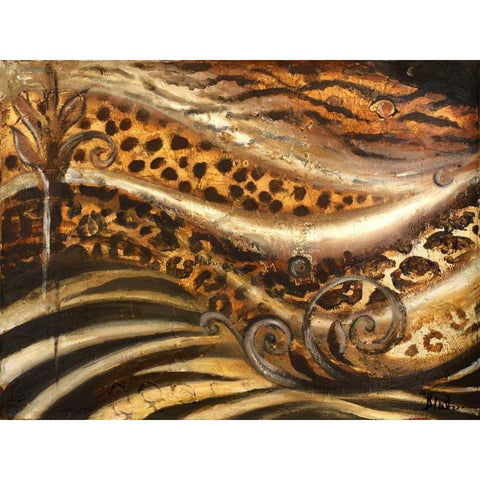 African Touch I Gold Ornate Wood Framed Art Print with Double Matting by Pinto, Patricia