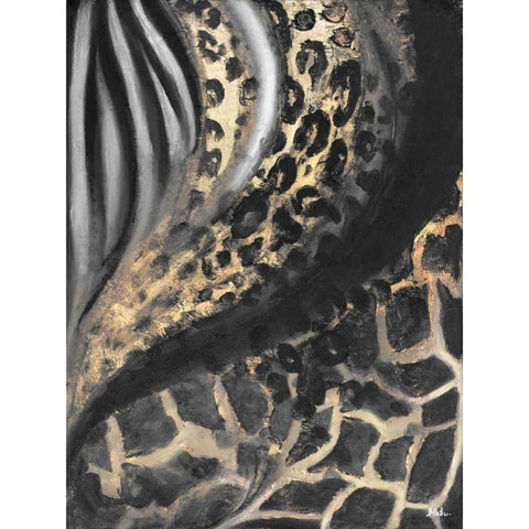 Light African Touch II Black Modern Wood Framed Art Print with Double Matting by Pinto, Patricia