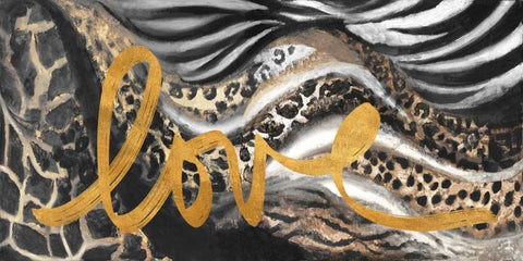 African Touch Love Black Ornate Wood Framed Art Print with Double Matting by Pinto, Patricia