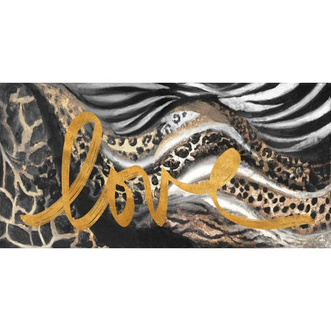 African Touch Love Black Modern Wood Framed Art Print with Double Matting by Pinto, Patricia