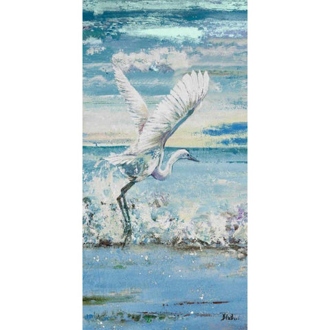 Great Blue Egret I Black Modern Wood Framed Art Print with Double Matting by Pinto, Patricia
