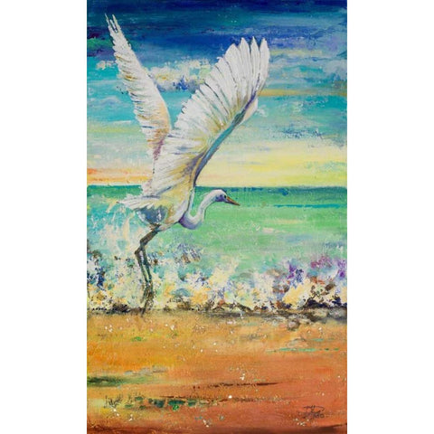 Great Egret I Black Modern Wood Framed Art Print with Double Matting by Pinto, Patricia
