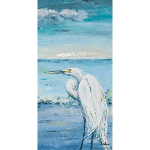 Great Blue Egret II Black Modern Wood Framed Art Print with Double Matting by Pinto, Patricia