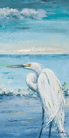 Great Blue Egret II Black Ornate Wood Framed Art Print with Double Matting by Pinto, Patricia