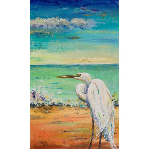 Great Egret II Black Modern Wood Framed Art Print by Pinto, Patricia
