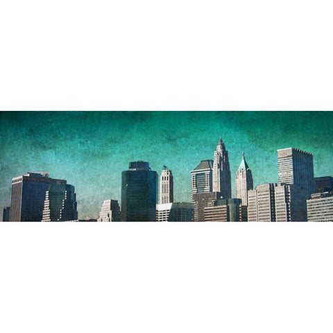 City Blue White Modern Wood Framed Art Print by Biscardi, Nicholas