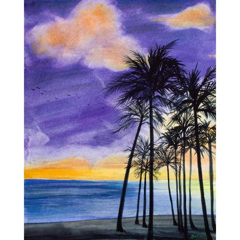Tropic Nights II Black Modern Wood Framed Art Print by Baliko, Linda