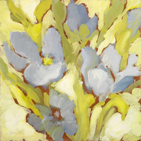 Begonia Bleu II White Modern Wood Framed Art Print with Double Matting by Loreth, Lanie