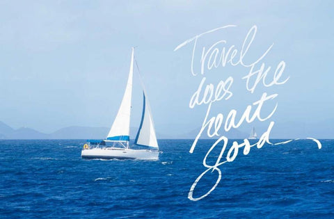 Travel Does The Heart Good Black Ornate Wood Framed Art Print with Double Matting by Mansfield, Kathy