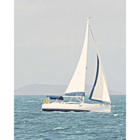 Sailing the Ocean White Modern Wood Framed Art Print by Mansfield, Kathy
