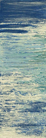 The Lake Panel I White Modern Wood Framed Art Print with Double Matting by Mercado, M.