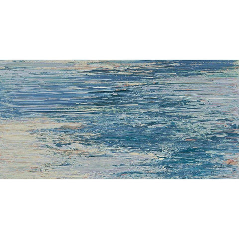 The Blue Lake Abstract Black Modern Wood Framed Art Print by Mercado, M.