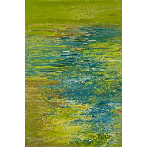 The Lake Gold Ornate Wood Framed Art Print with Double Matting by Mercado, M.