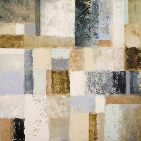 Mid Geometry I Black Ornate Wood Framed Art Print with Double Matting by Marcon, Michael