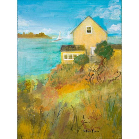 Home By the Sea Black Modern Wood Framed Art Print by Maria, Robin