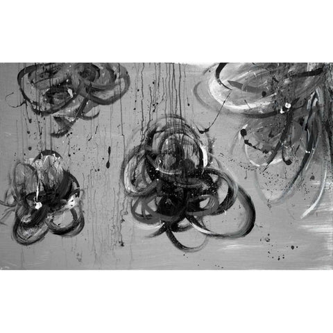 Forms of Gray Black Modern Wood Framed Art Print by Marie, Addie