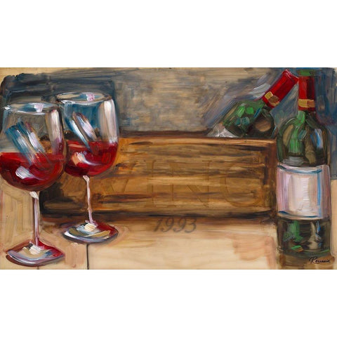 93 Vino Black Modern Wood Framed Art Print with Double Matting by French-Roussia, Heather A.