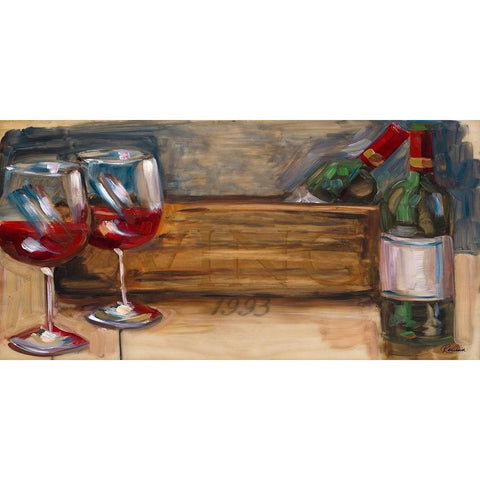 93 Vino Black Modern Wood Framed Art Print with Double Matting by French-Roussia, Heather A.