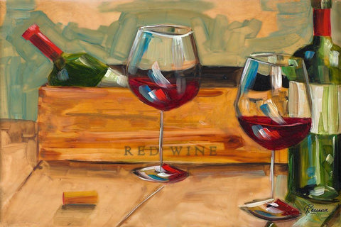 Red Wine White Modern Wood Framed Art Print with Double Matting by French-Roussia, Heather A.