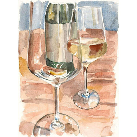 Wine Series I Gold Ornate Wood Framed Art Print with Double Matting by French-Roussia, Heather A.