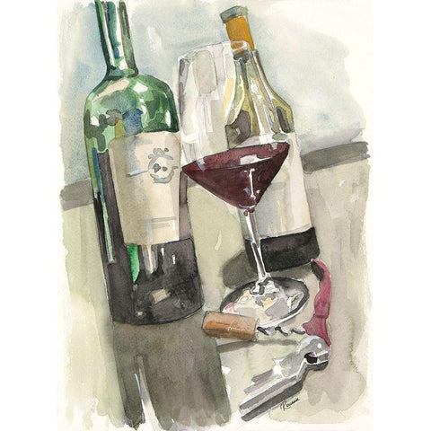 Wine Series II White Modern Wood Framed Art Print by French-Roussia, Heather A.