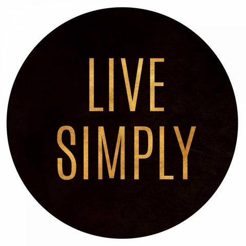 Love and Live Circle Border Black Modern Wood Framed Art Print with Double Matting by Pinto, Patricia