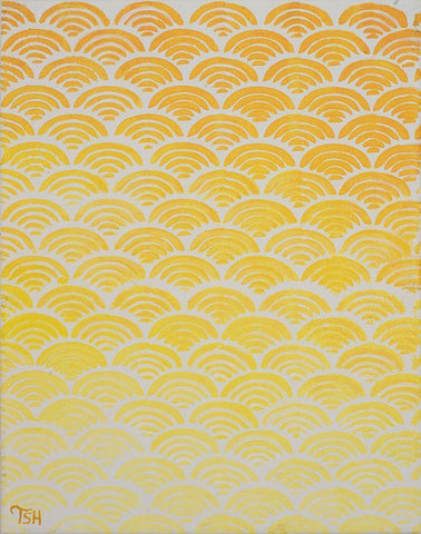 Sun Pattern Black Ornate Wood Framed Art Print with Double Matting by Hakimipour, Tiffany