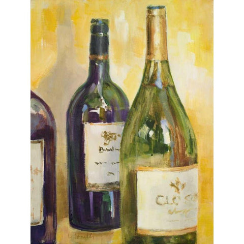 Time for Wine I White Modern Wood Framed Art Print by Loreth, Lanie