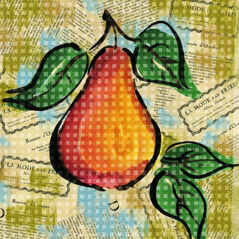 Fashion Fruit V White Modern Wood Framed Art Print with Double Matting by Biscardi, Nicholas