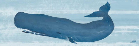 Blue Whale II Black Ornate Wood Framed Art Print with Double Matting by DeRice, Julie