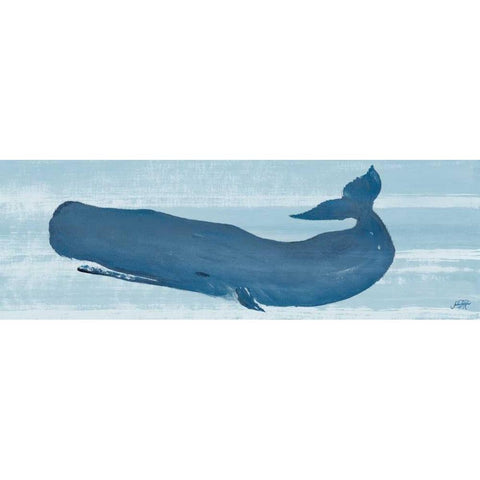 Blue Whale II White Modern Wood Framed Art Print by DeRice, Julie