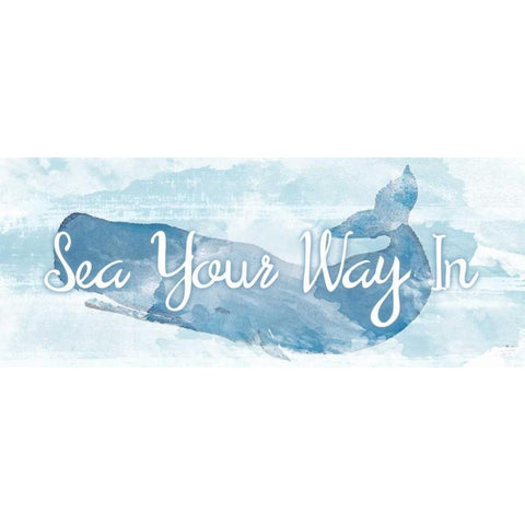 Whale-Come Home Gold Ornate Wood Framed Art Print with Double Matting by DeRice, Julie