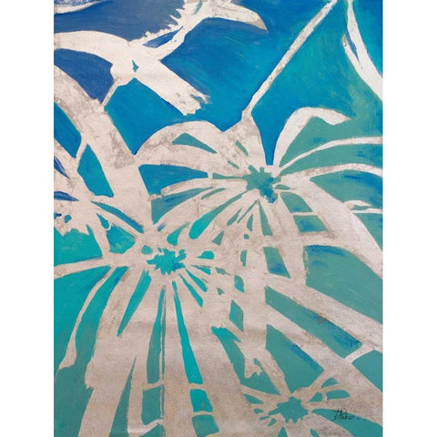 Silver Palms I White Modern Wood Framed Art Print by Pinto, Patricia
