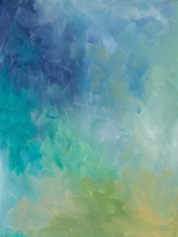 Shades of Blue Black Ornate Wood Framed Art Print with Double Matting by Pinto, Patricia